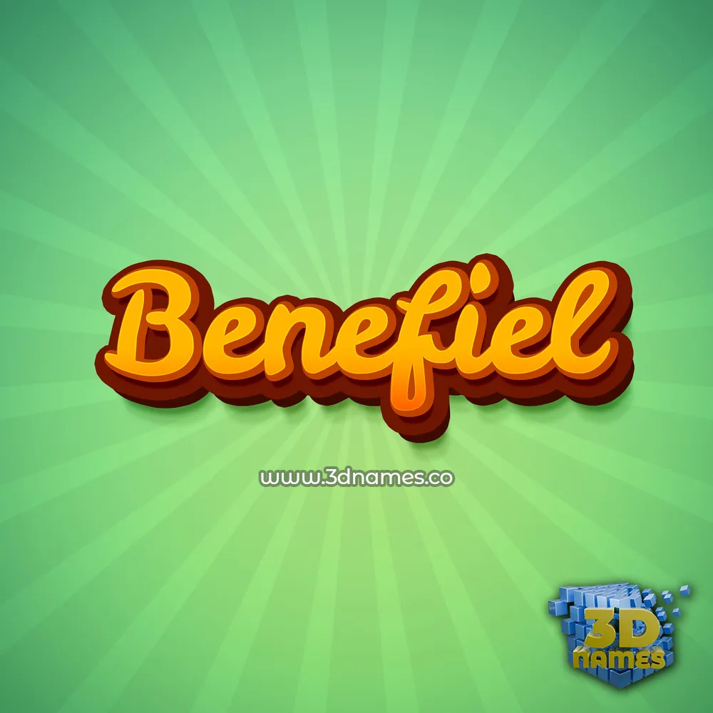 benefiel in Green Rays style - 3D name wallpaper
