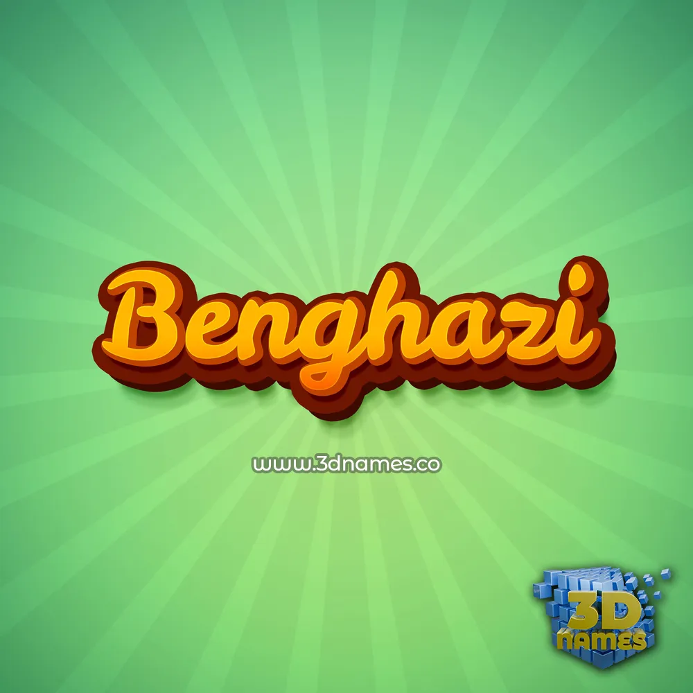 benghazi in Green Rays style - 3D name wallpaper