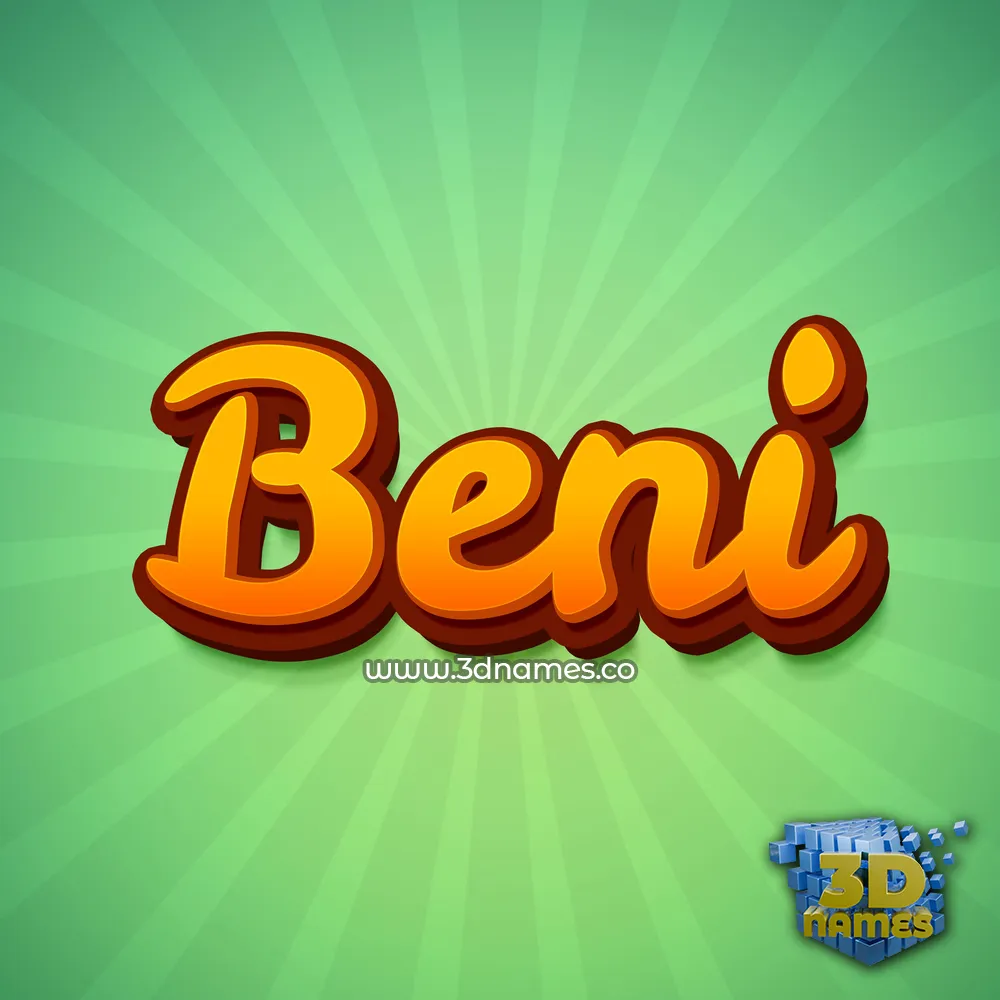 beni in Green Rays style - 3D name wallpaper