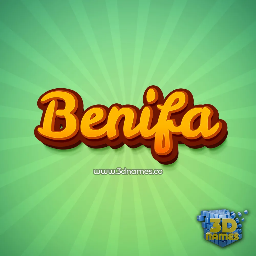 benifa in Green Rays style - 3D name wallpaper