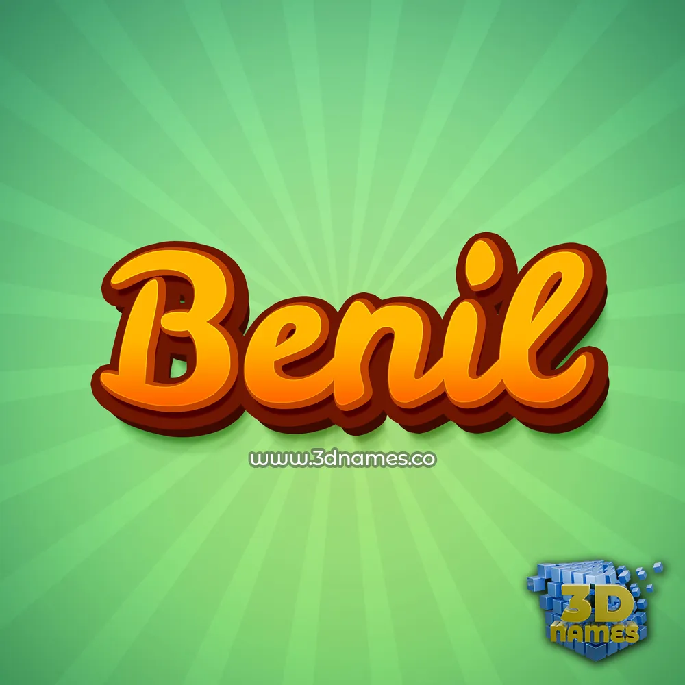 benil in Green Rays style - 3D name wallpaper