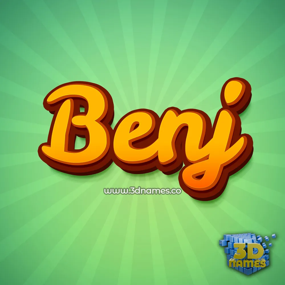 benj in Green Rays style - 3D name wallpaper