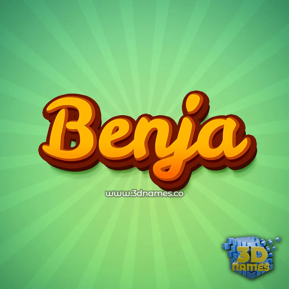 benja in Green Rays style - 3D name wallpaper
