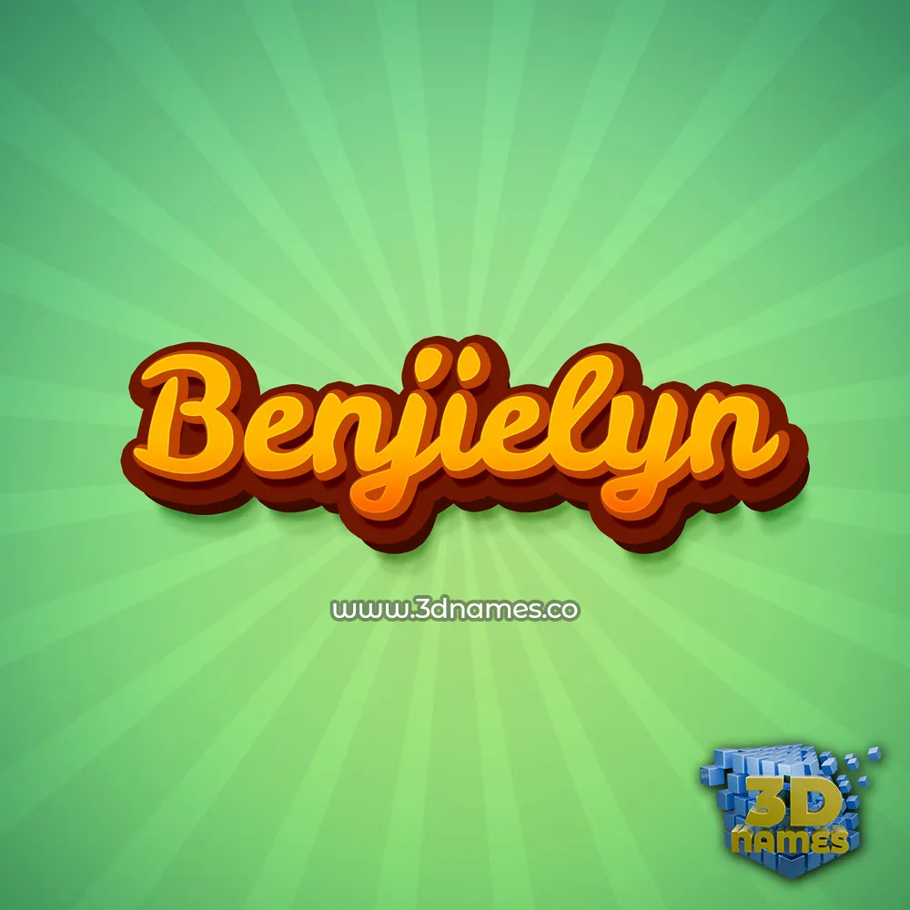 benjielyn in Green Rays style - 3D name wallpaper