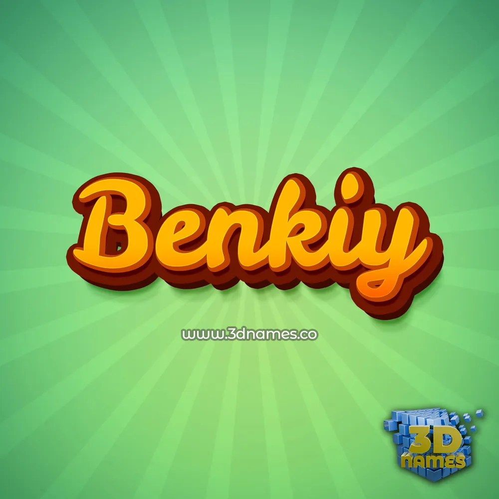 benkiy in Green Rays style - 3D name wallpaper