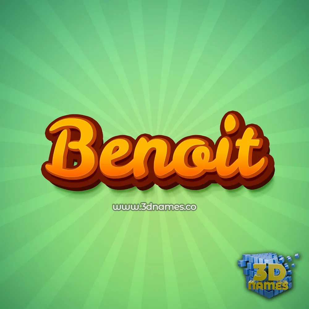 benoit in Green Rays style - 3D name wallpaper
