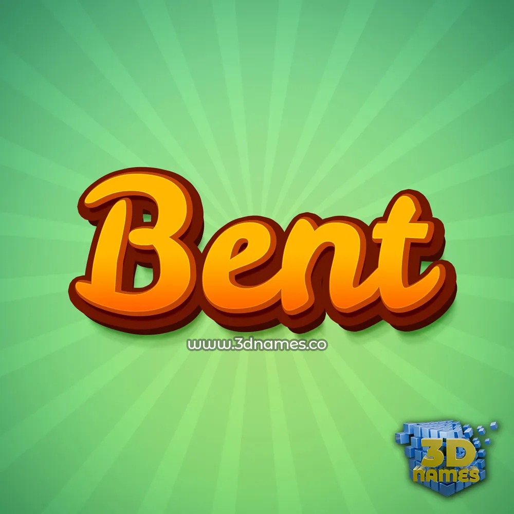 bent in Green Rays style - 3D name wallpaper