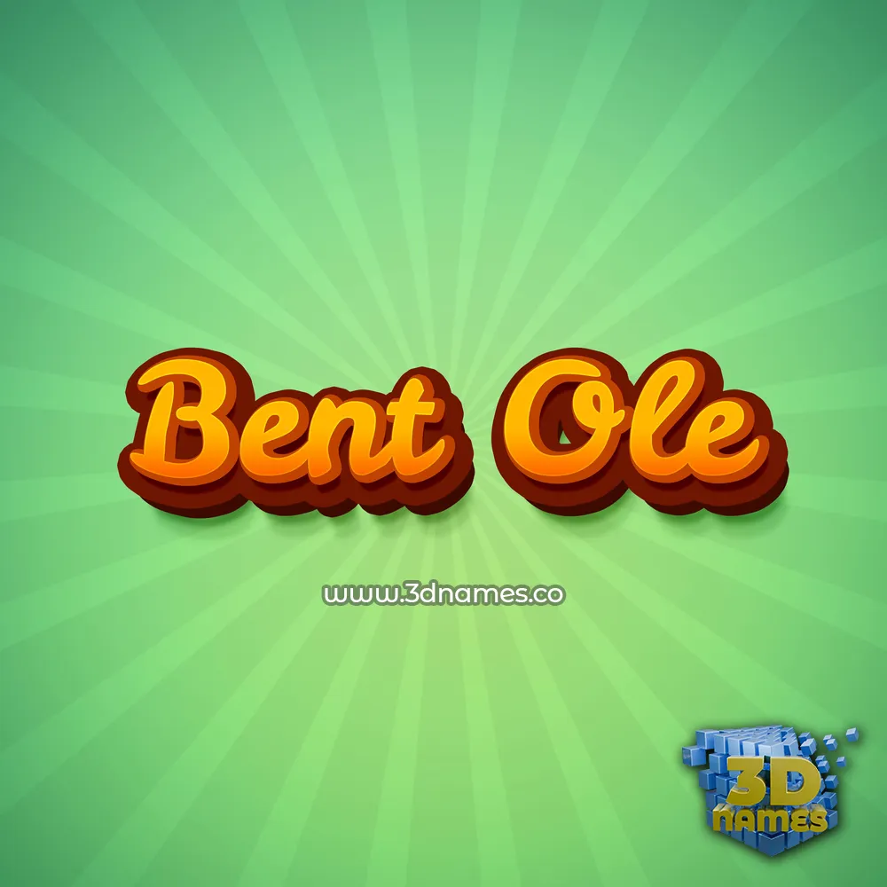 bent ole in Green Rays style - 3D name wallpaper