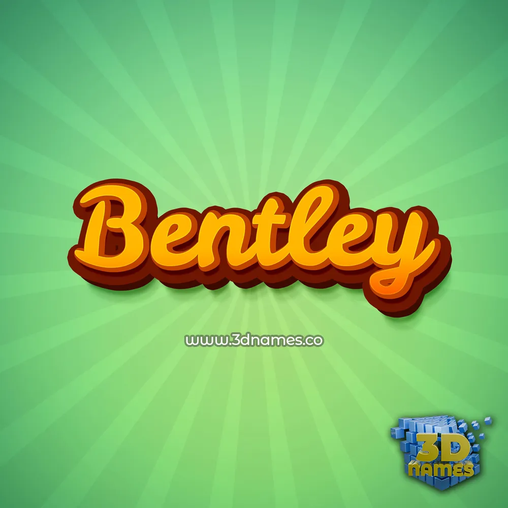 bentley in Green Rays style - 3D name wallpaper