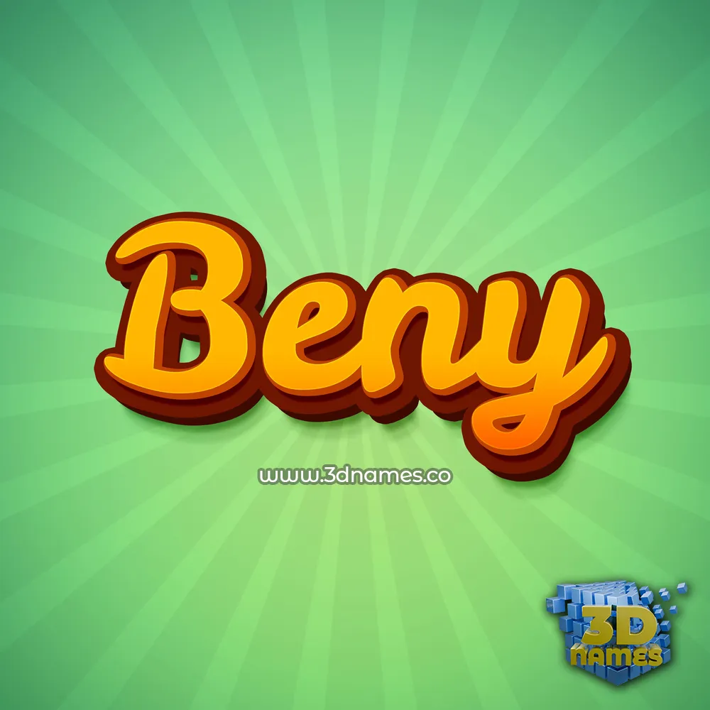 beny in Green Rays style - 3D name wallpaper