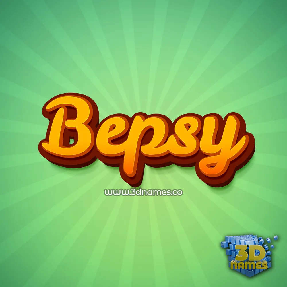 bepsy in Green Rays style - 3D name wallpaper