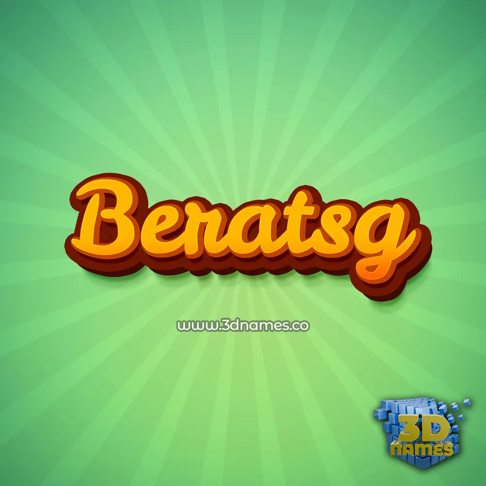 beratsg in Green Rays style - 3D name wallpaper