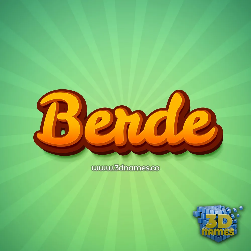 berde in Green Rays style - 3D name wallpaper
