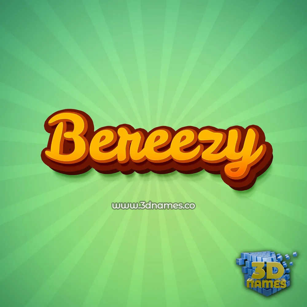 bereezy in Green Rays style - 3D name wallpaper