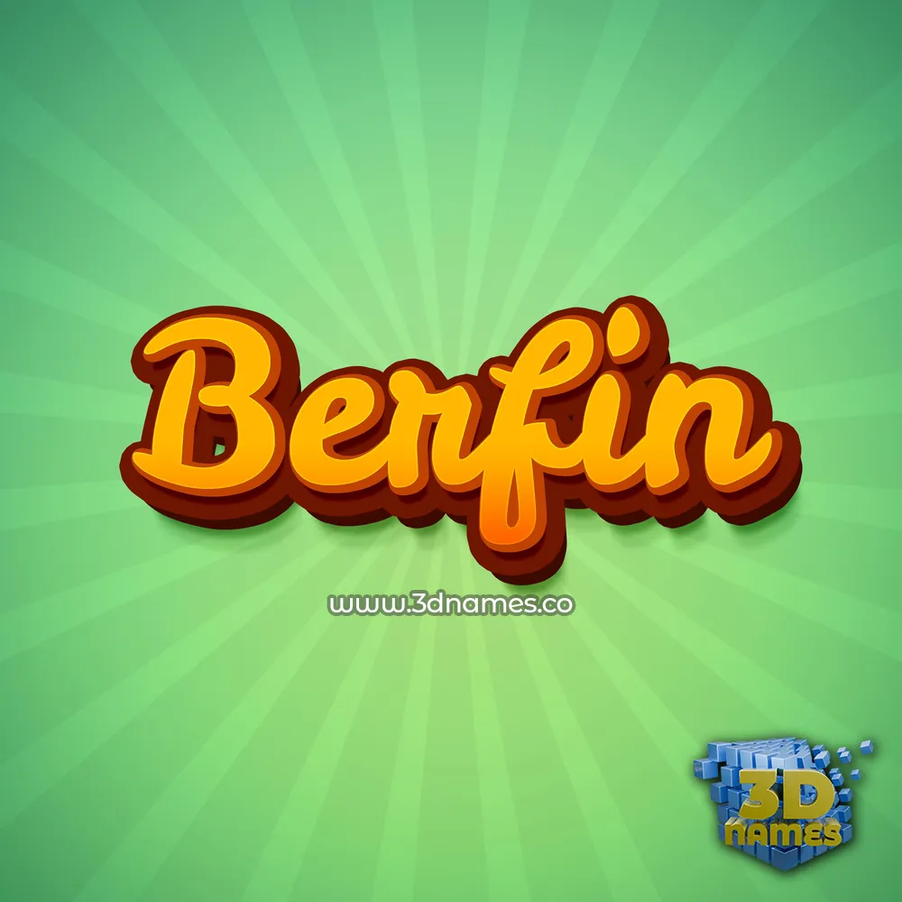 berfin in Green Rays style - 3D name wallpaper
