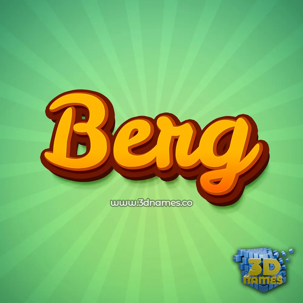 berg in Green Rays style - 3D name wallpaper