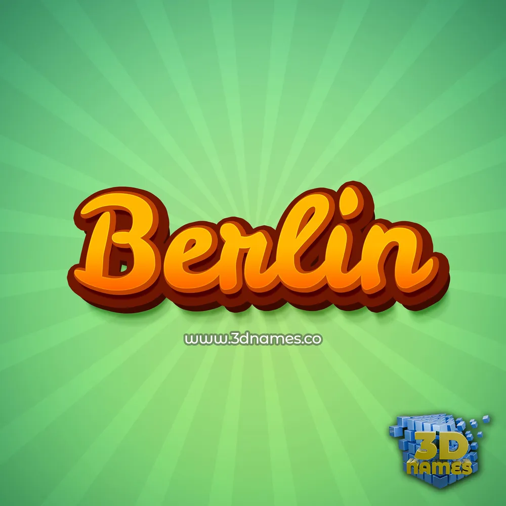 berlin in Green Rays style - 3D name wallpaper