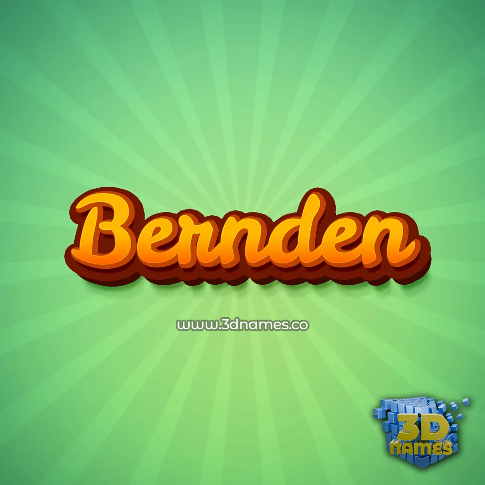 bernden in Green Rays style - 3D name wallpaper