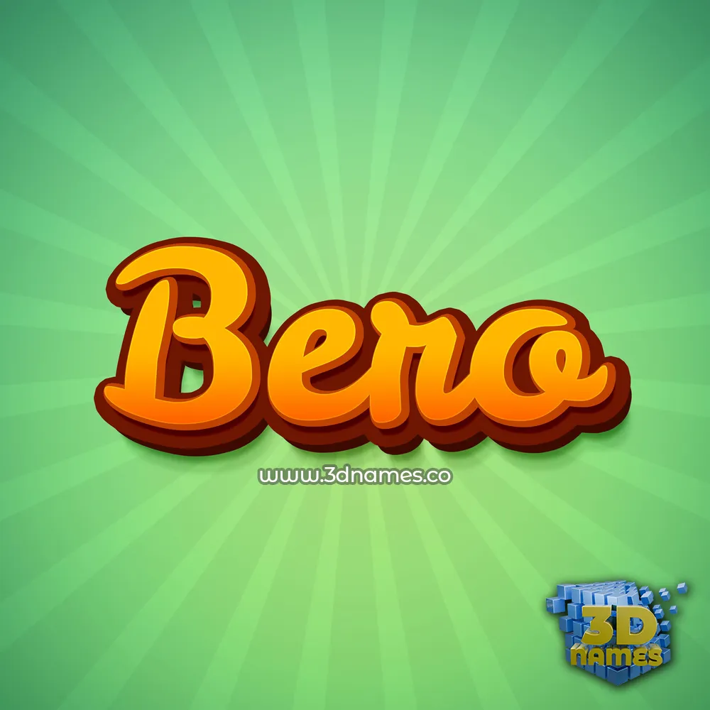 bero in Green Rays style - 3D name wallpaper