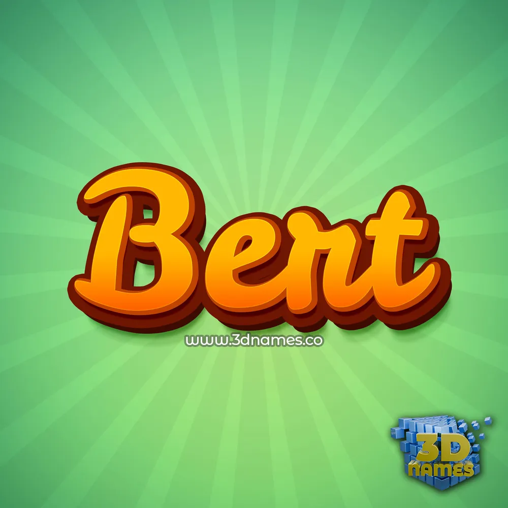 bert in Green Rays style - 3D name wallpaper