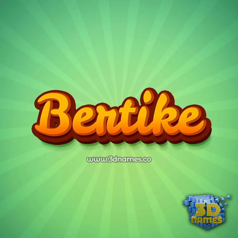 bertike in Green Rays style - 3D name wallpaper
