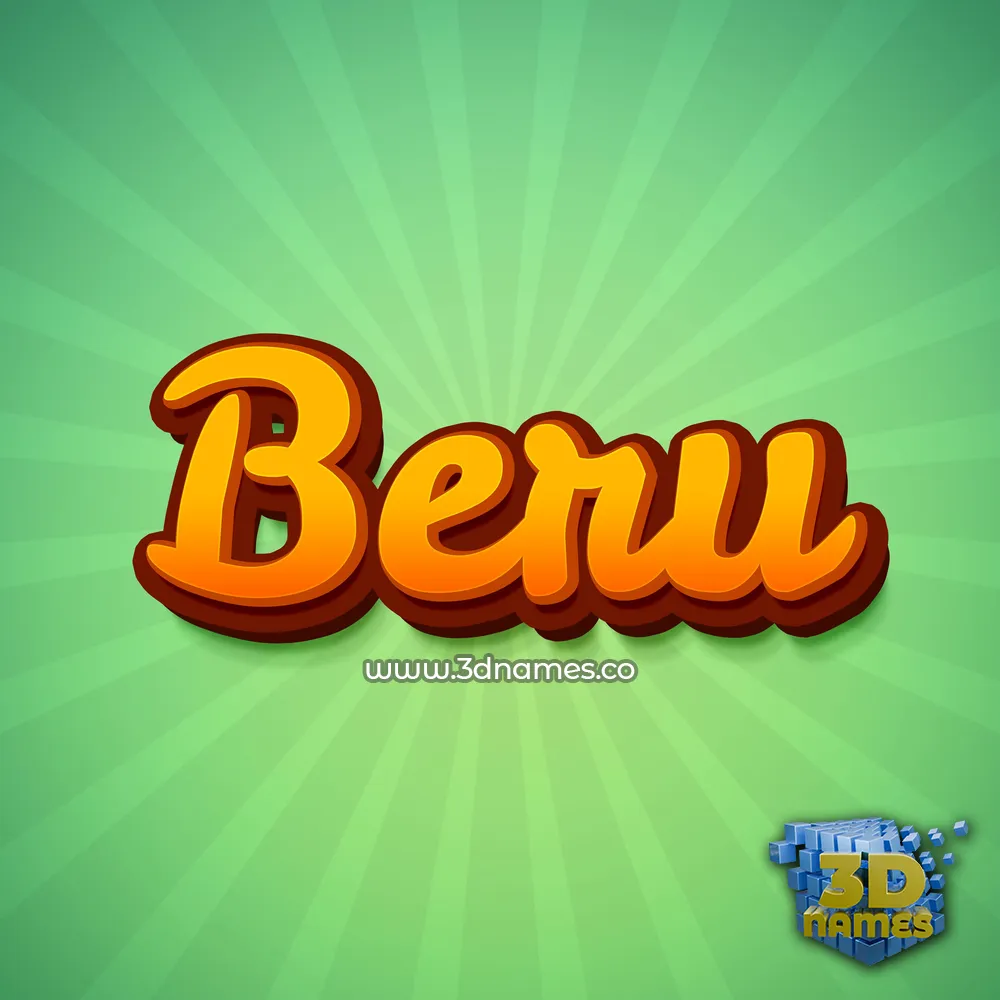 beru in Green Rays style - 3D name wallpaper