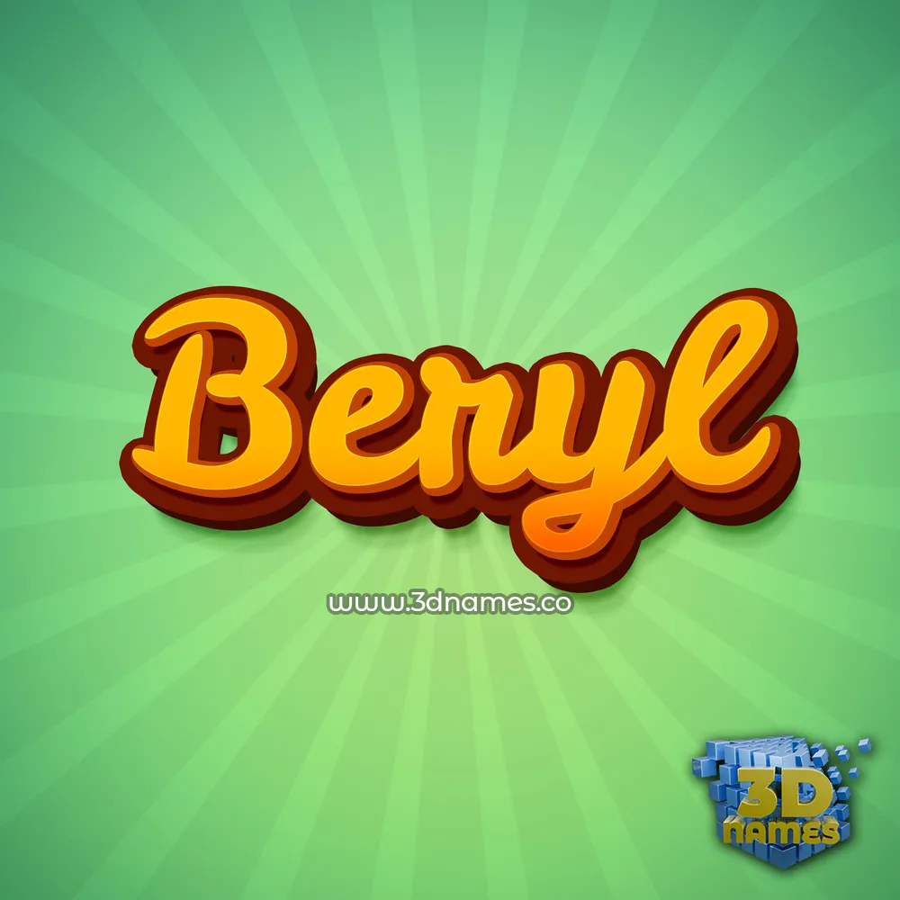 beryl in Green Rays style - 3D name wallpaper