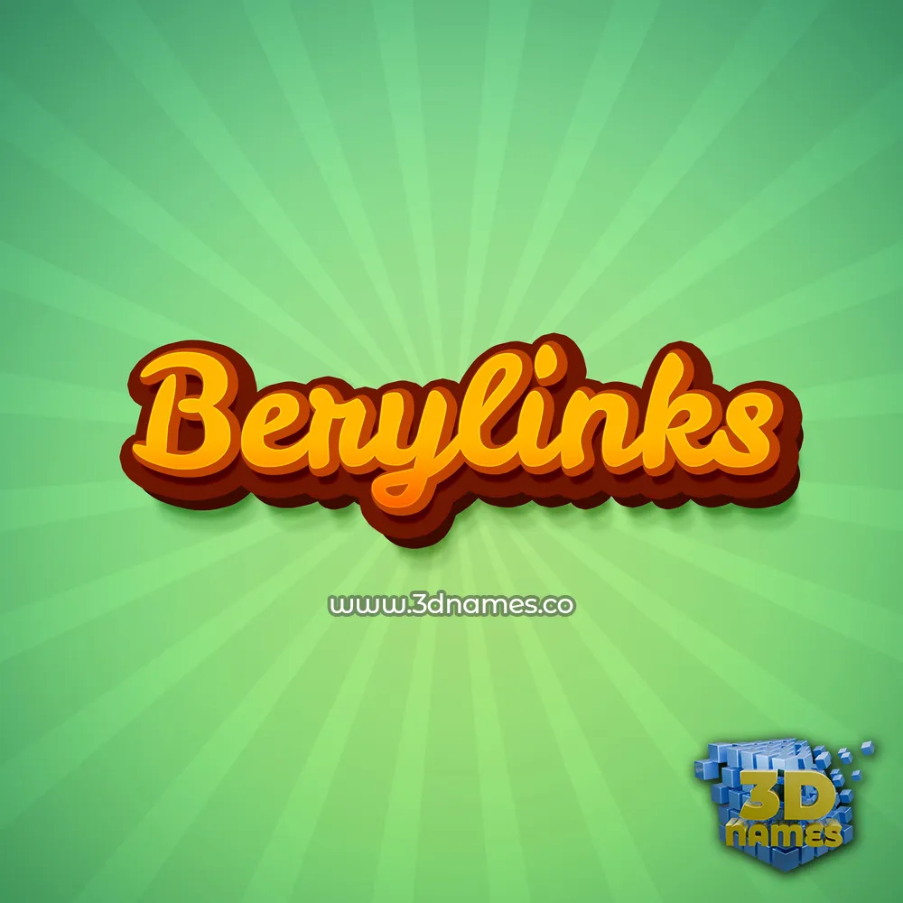 berylinks in Green Rays style - 3D name wallpaper