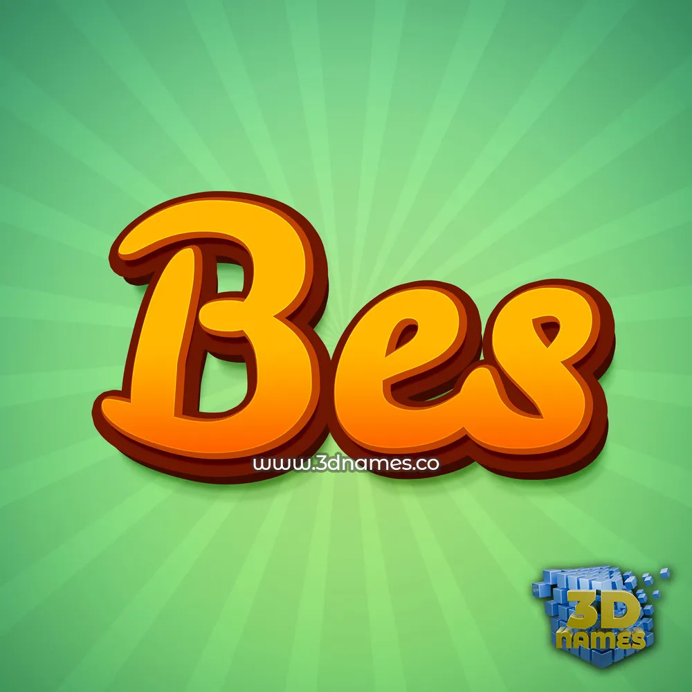 bes in Green Rays style - 3D name wallpaper