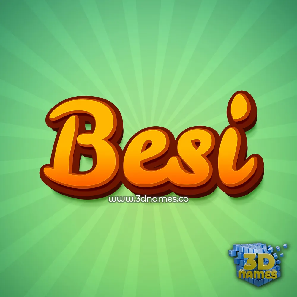 besi in Green Rays style - 3D name wallpaper