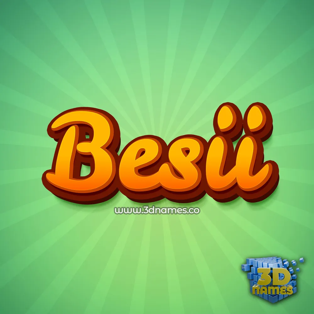 besii in Green Rays style - 3D name wallpaper