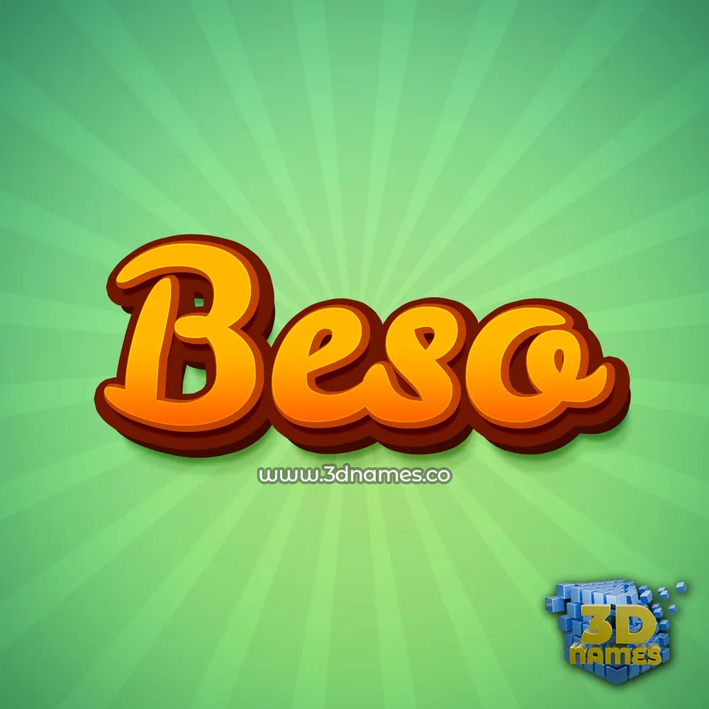 beso in Green Rays style - 3D name wallpaper
