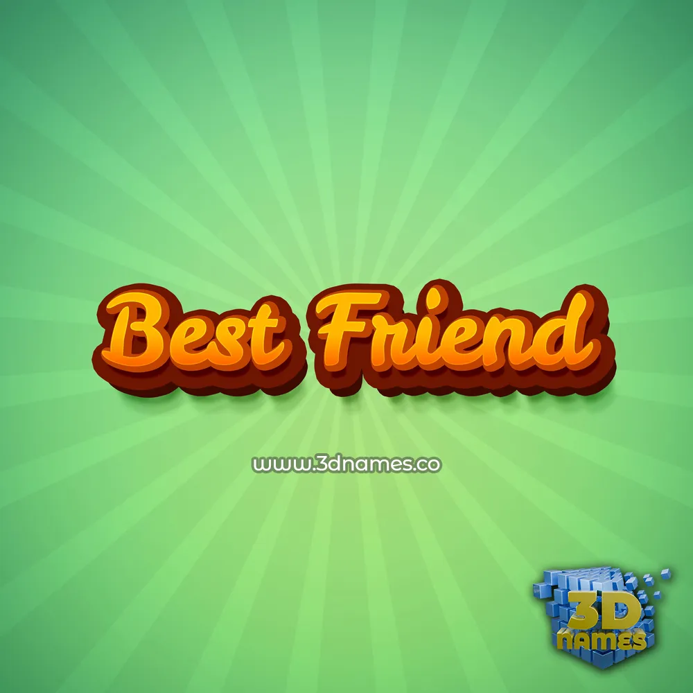 best friend in Green Rays style - 3D name wallpaper