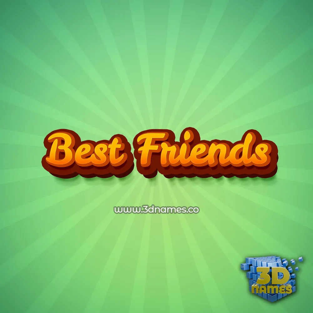 best friends in Green Rays style - 3D name wallpaper