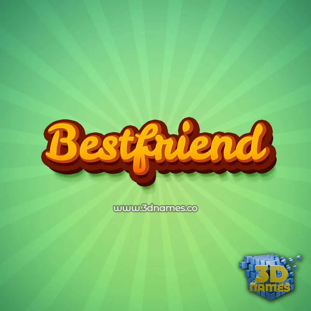 bestfriend in Green Rays style - 3D name wallpaper