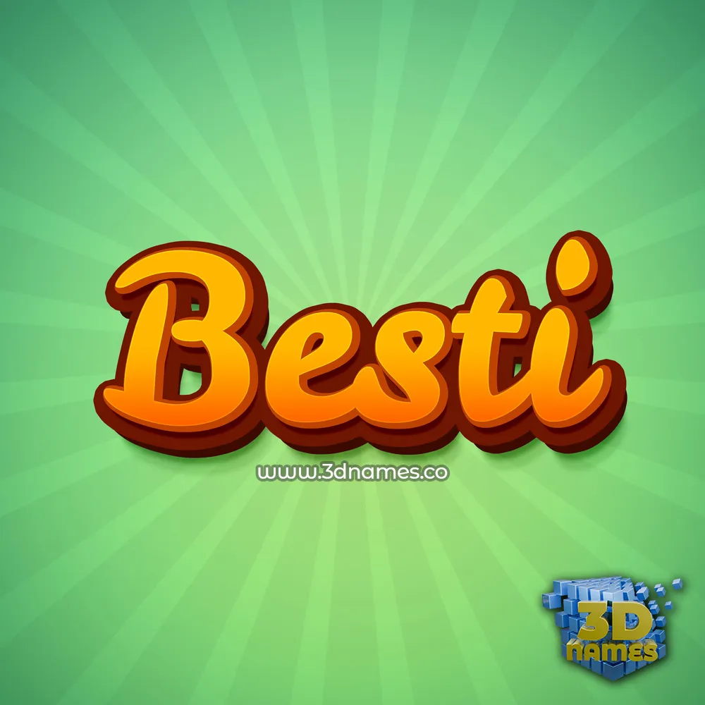 besti in Green Rays style - 3D name wallpaper