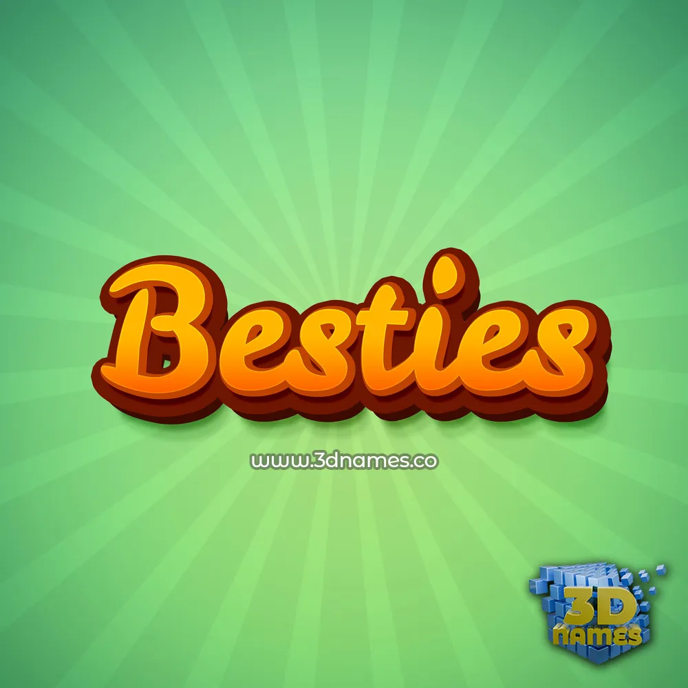 besties in Green Rays style - 3D name wallpaper