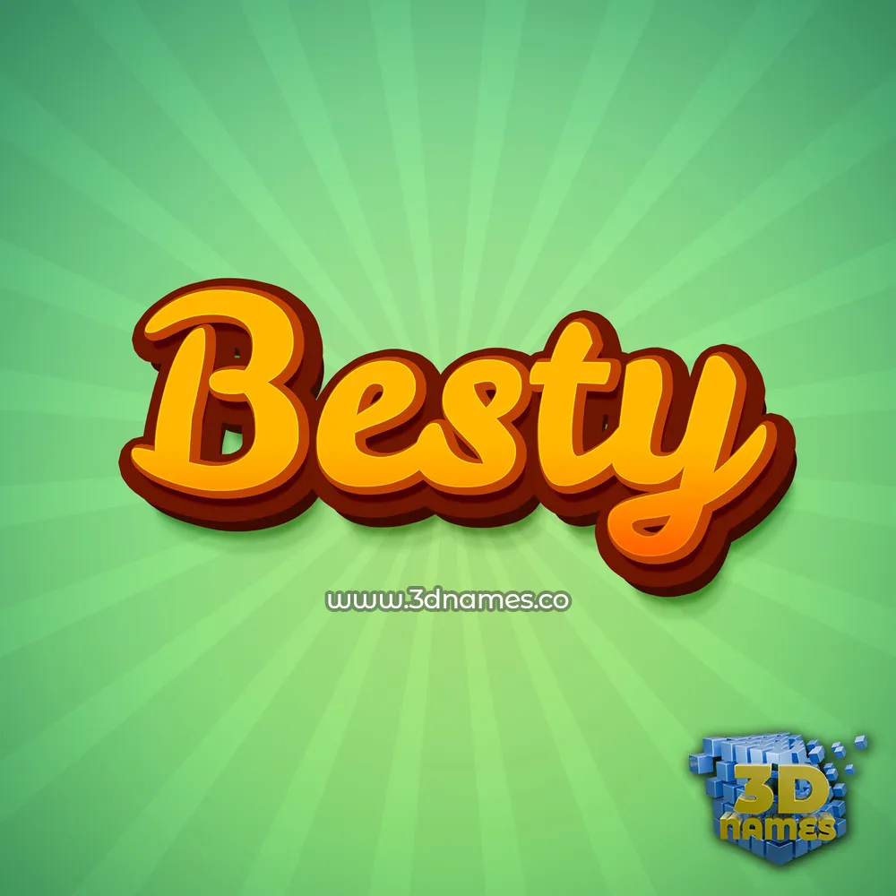 besty in Green Rays style - 3D name wallpaper