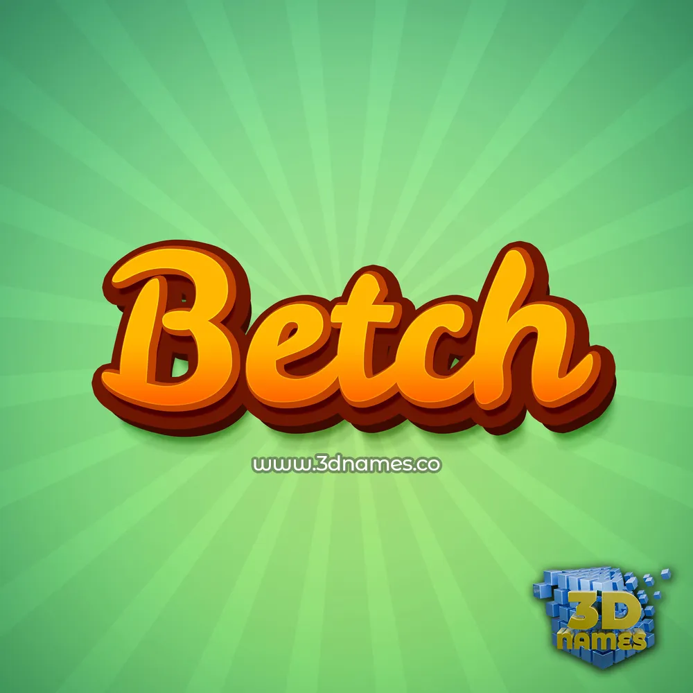 betch in Green Rays style - 3D name wallpaper