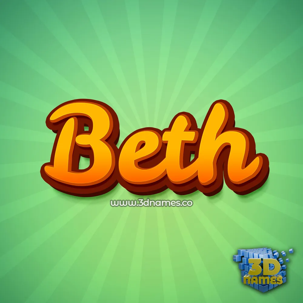 beth in Green Rays style - 3D name wallpaper