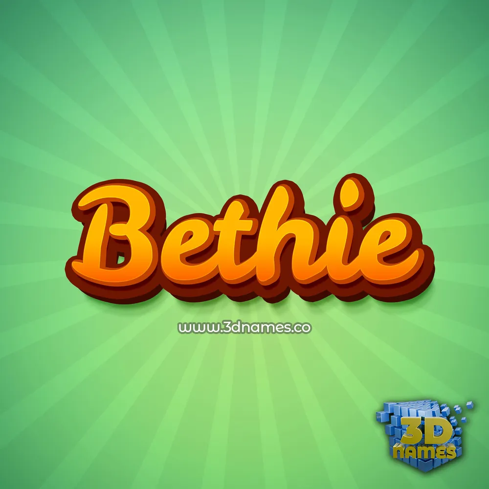 bethie in Green Rays style - 3D name wallpaper
