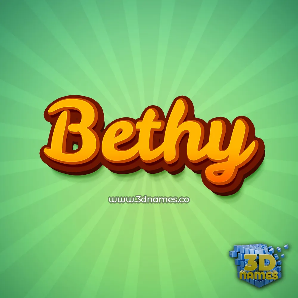 bethy in Green Rays style - 3D name wallpaper