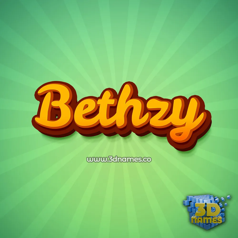 bethzy in Green Rays style - 3D name wallpaper