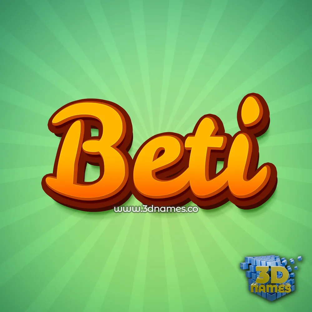 beti in Green Rays style - 3D name wallpaper