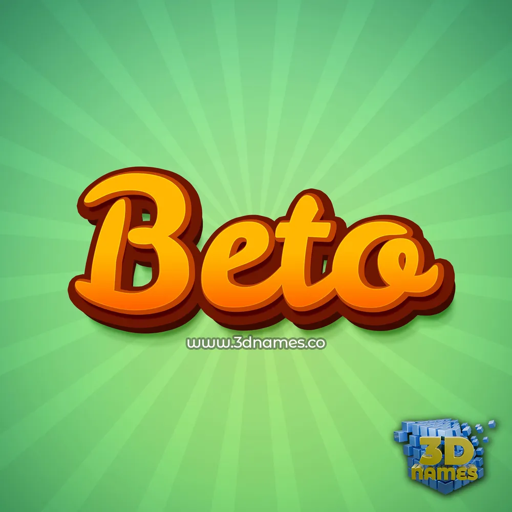beto in Green Rays style - 3D name wallpaper