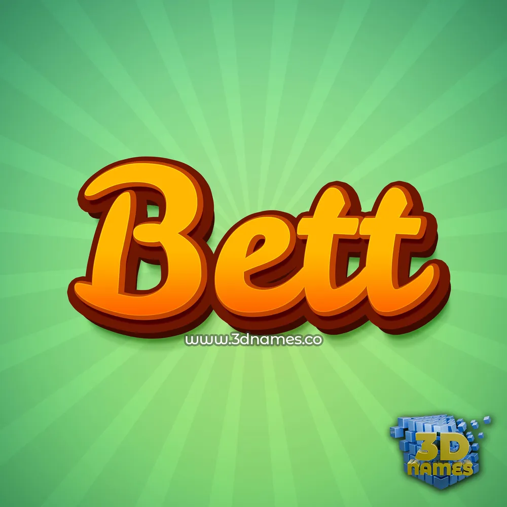 bett in Green Rays style - 3D name wallpaper