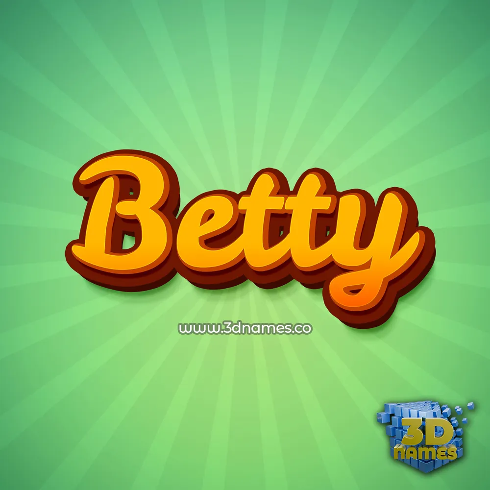 betty in Green Rays style - 3D name wallpaper