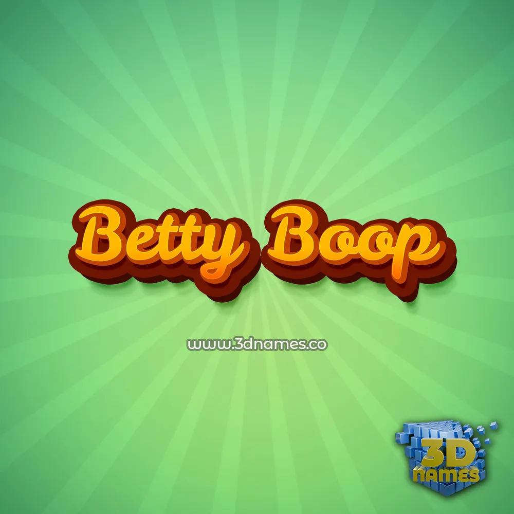 betty boop in Green Rays style - 3D name wallpaper