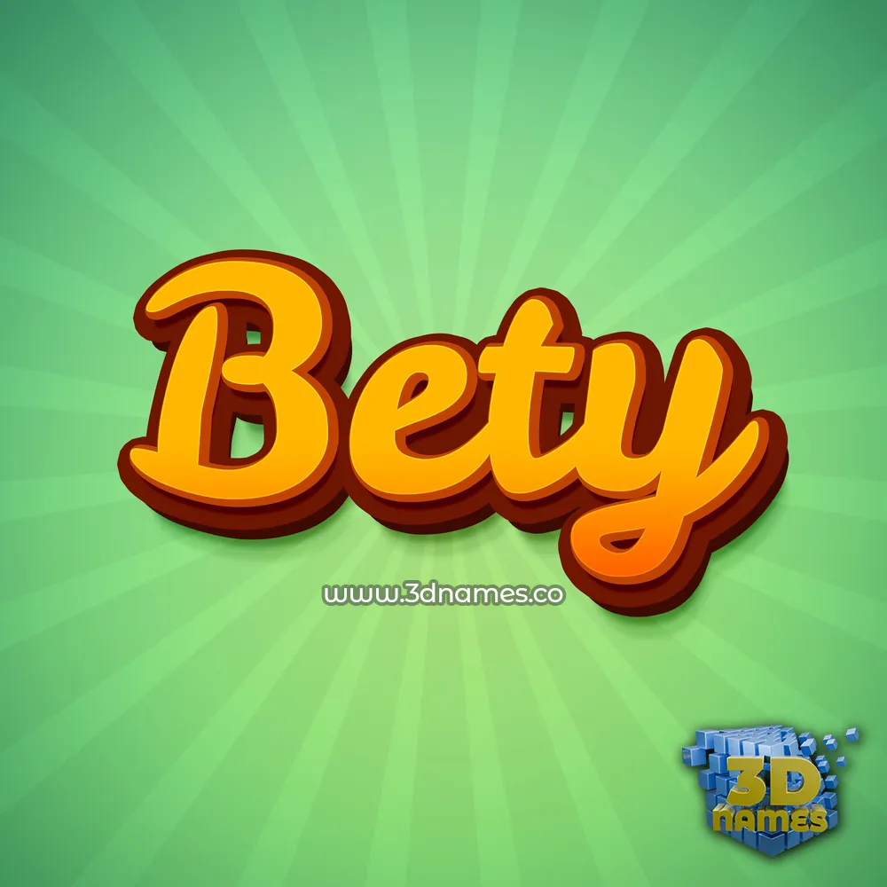 bety in Green Rays style - 3D name wallpaper