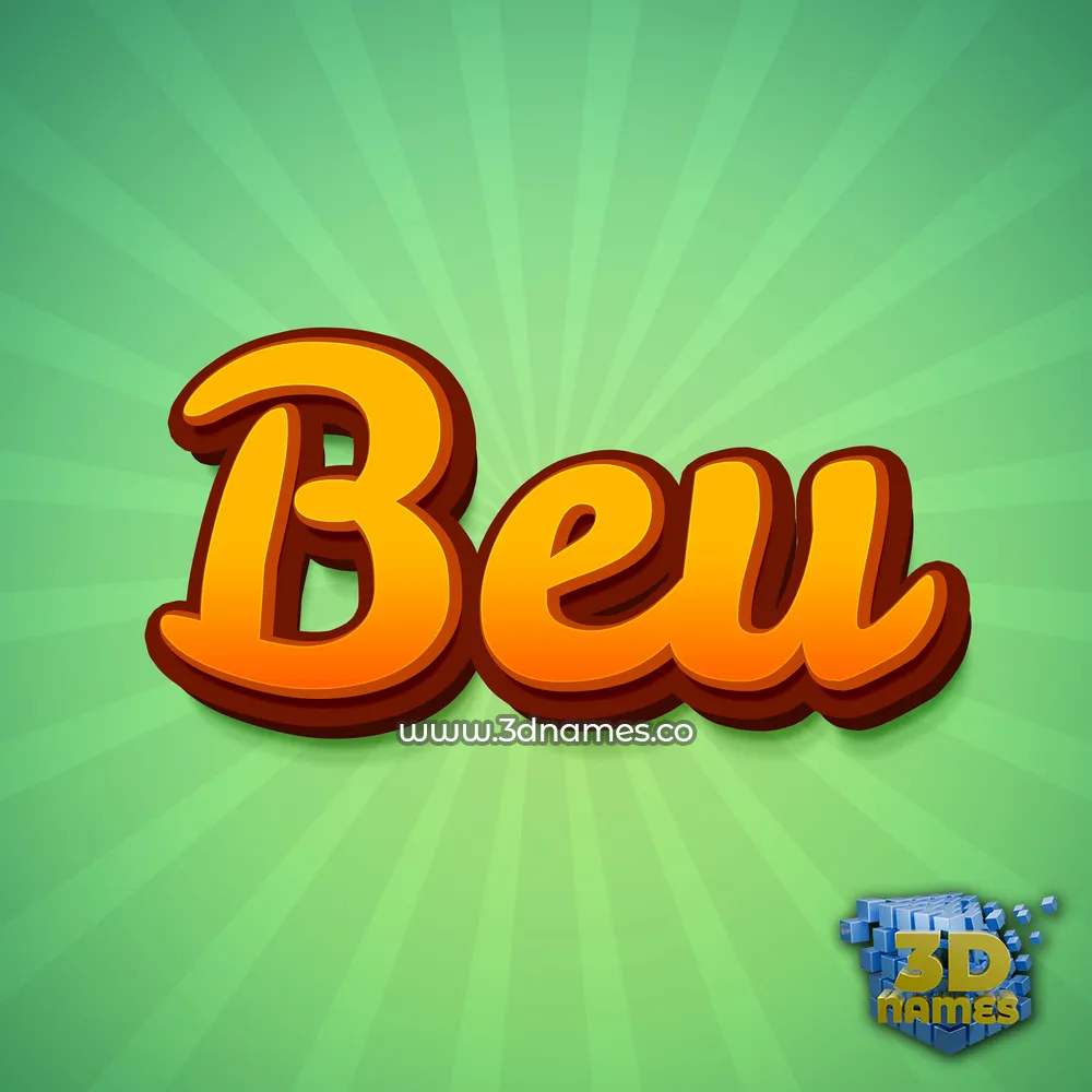 beu in Green Rays style - 3D name wallpaper